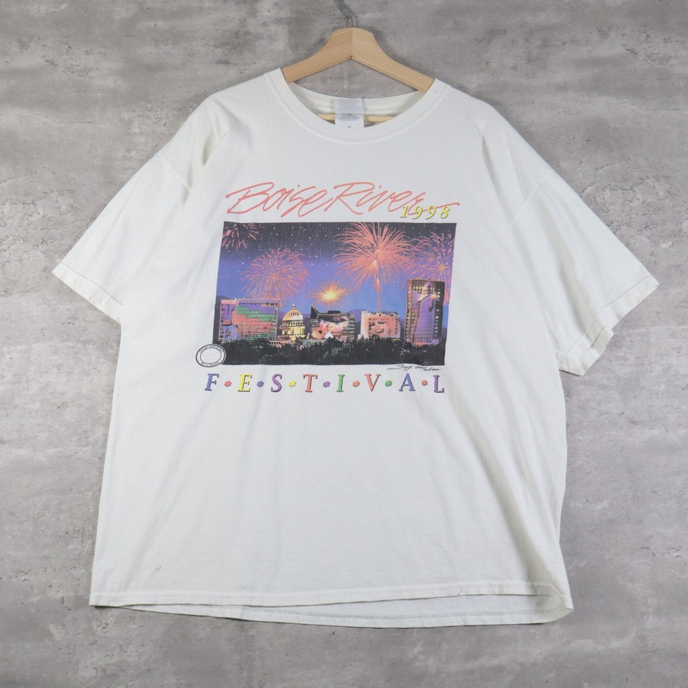 vintage gildan boise river festival shirt boxy mens xl